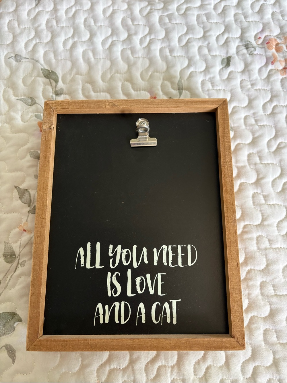 All You Need Is Love and a Cat Black Framed Wall Sign